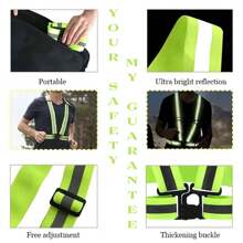 DRESBE Reflective Vest Gear Unisex Warning Vests Adjustable Laser Safety Band For Night Running Cycling Jogging Walking - màu xanh lá - Xem 5