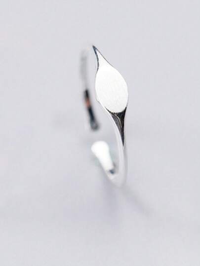 HuooNew 1pc 925 Sterling Silver Matte Flat Open Adjustable Ring, Unisex, Gift