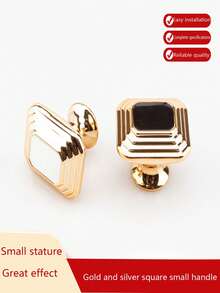 豪華金/銀四方油痕拉手,適用於櫥櫃、抽屜、咖啡桌、床頭櫃等等 - 彩色 - 查看 2