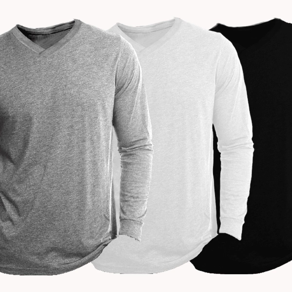 Men Knit Tops - 淺灰色 - 查看 1