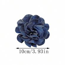 Handmade Camellia Brooch Flower Multilayer Denim Flower Fabric Headdress Brooches Accessories Decoration Valentines,Mom,Mother,Mother's Day,Gift - Flower - View 4