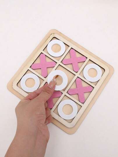 1set Wooden Tic Tac Toe Blocks Nine Grids Xo Tic Tac Toe Board Game For Kids Intellectual Development, Puzzle Toy School, Student,Stationery,School Supplies Game Kids,Children Games,Children Toys,Stem Toys,Baby Stocking Fillers,Kinder Toys,Kids Toys,Stocking Fillers Kids,Games,Little Girl Toys,Stocking Stuffers For Toddler,Kids Girls Toys