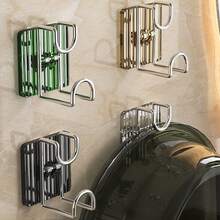 免打孔方底掛鉤,浴室耐用金屬材質毛巾收納環,壁掛式浴球掛鉤,化妝擦手巾架,淋浴防銹浴衣收納掛鉤,洗臉盆架掛鉤,收納架 - 墨綠色 - 查看 6