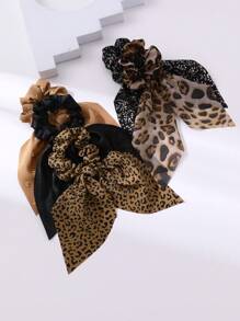 5 Stücke Haarschmuck für Frauen, einfache unifarbene Haargummis mit Kaninchenohren, geeignet für den täglichen Gebrauch, elegante Scrunchies Haargummis Haargummis für den Pferdeschwanz, elastische Haargummis - Verschiedenfarbig - Übersicht 2
