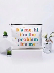 VOESETO 1 件歌手化妆包专辑灵感礼物歌词化妆包歌手商品有趣的音乐歌词化妆包礼物给朋友 Swft 粉丝同事 - 是我嗨我是问题化妆整理器化妆收纳袋迷你袋旅行小化妆盒配件化妆架刷袋化妆容器化妆包旅行必需品女士配饰旅行用品 - 白色 - 查看 4