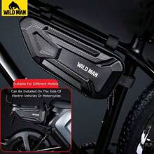 Wild Man防雨單車袋 單車三角工具袋 Eva硬殼騎行車架袋 反光山地車配件 - 軍綠色 - 查看 2