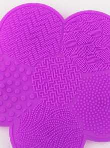 1 件花形硅胶化妆刷清洁轴承带吸盘，硅胶清洁工具，化妆刷工具，刷子清洁剂，美容和个人护理 - 紫色 - 查看 8