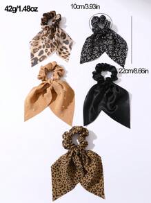 5 Stücke Haarschmuck für Frauen, einfache unifarbene Haargummis mit Kaninchenohren, geeignet für den täglichen Gebrauch, elegante Scrunchies Haargummis Haargummis für den Pferdeschwanz, elastische Haargummis - Verschiedenfarbig - Übersicht 6