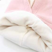 1入組嬰兒兒童可愛經典動物設計針織帽,雙毛球,保暖防風,適用於秋冬出行 - 粉色 - 查看 6