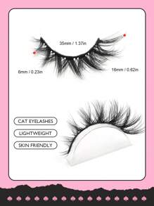 Asiteo 5 Pairs Cat Eye Lashes 3D Faux Mink Eyelashes  Winged End Eye Elongated Eyelashes Manga Fake Lashes Soft Natural Long Full Strip Lashes Strip Lashes, Lashes, Eyelashes, Fake Lashes - Cat Eye Lashes - View 3