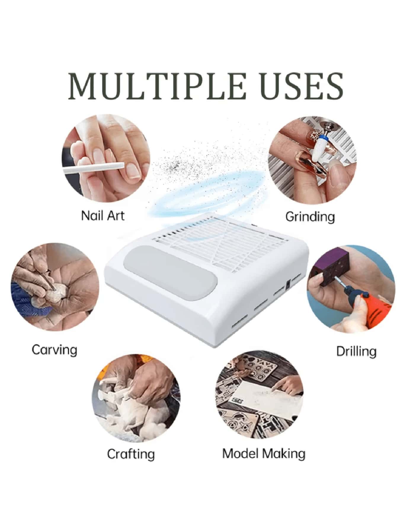 Electric Nail Dust Collector For Manicure, 1 Pc Strong Power & Strong