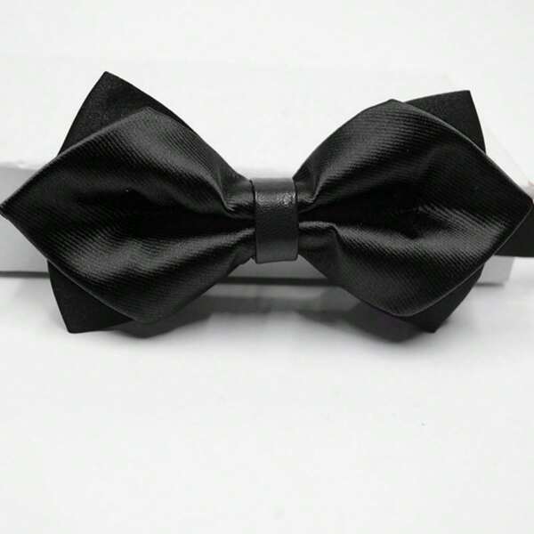 1pc Men's Dark Patterned Bow Tie, Business/Evening Bowtie For Suits With A Lapel Pin Casual