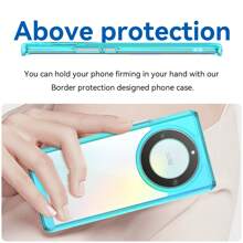 适用于荣耀 90 Pro/90 Lite/80 Pro/80 的全新手机壳，糖果色外观精美，TPU 软橡胶外壳手机壳 - 加厚保护纹理，按键灵敏，手感舒适 - 透明藍 - 查看 4