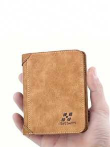 1pc Men's Multi-Card Wallet Short Matte Leather Wallet Retro Three-Fold Vertical Wallet Clip Gifts For Valentine's Day Business Casual For Men Wallet Purse Wallet Small Wallet Men Wallet Leather