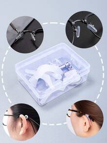 1入組維修套裝眼鏡盒,實用方便的眼鏡維修套件,包含鼻墊,螺絲刀,防滑套和收納盒 - 白色 - 查看 2