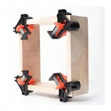 1入組角夾具，木匠直角夾具，90°固定裝置，相框夾具，畫框夾具，家用工具，木匠快速夾具 - 橘色 - 查看 6