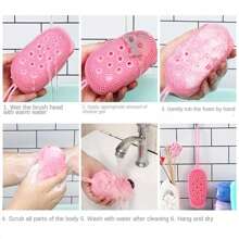 1pc Cartoon Bear Shaped Silicone Bath Brush With Double-Sided Massage & Exfoliating Function - Red - View 6