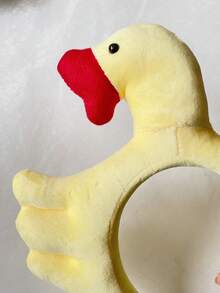 1 件裝卡通可愛女孩風格大嘴天鵝頭帶用於洗臉和日常佩戴髮飾 - 黃色 - 查看 3