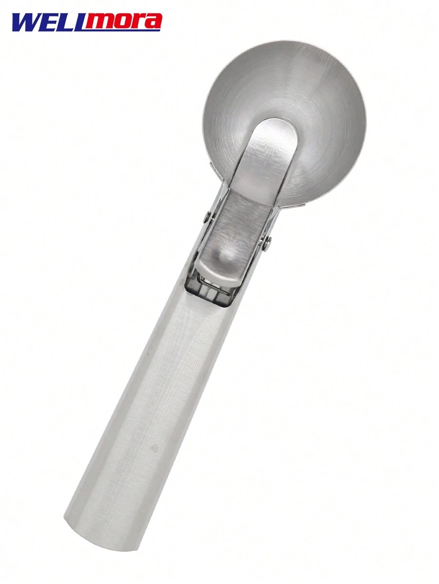 Stainless Steel Ice Cream Spoon (20 Cm) With Trigger And Antifreeze Handle - Snow Tong With Soft Release Mechanism And Internal Spring System - Precise Portion Control - Silver - View 1
