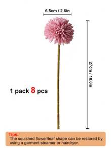 8/16 件人造菊花球花蒲公英绣球花束礼物送给朋友新娘婚礼花束装饰适用于家庭办公室咖啡馆派对婚礼装饰