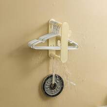 1 pieza Perchero de almacenamiento con diseño de cactus de dibujos animados, retráctil, sin taladro, montado en la pared, estante de almacenamiento multifuncional - Verde - Ver 6