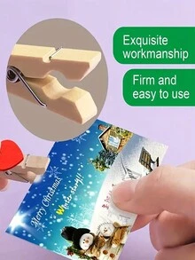 50pcs Mini Wooden Heart Shaped Clothespins, 1.2 Inch Clip Style Photo Holder, For Wall, Wedding, Party, Photography Decoration, Postcard Peg And Home Use - Blue - View 9