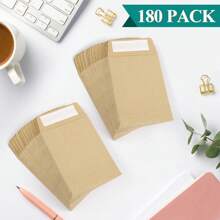 180入組2.35"×3.5"信封,棕色牛皮紙小型信封,全封口密封種子包信封,種子信封,辦公室,家庭,學校用迷你信封 - 棕色 - 查看 3