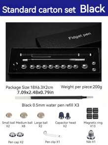 A Set Of Magnetic Pens, Decompression Magnetic Levitation Multifunctional Magnetic Toys, Magnetic Pens, Decompression Magnet Pens, Magnetic Pens - Black - View 9