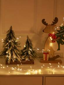 室內外led鞭炮地燈,庭院裝飾,聖誕燈,假日派對氛圍燈,usb遙控（銀線暖白色） - 彩色 - 查看 4