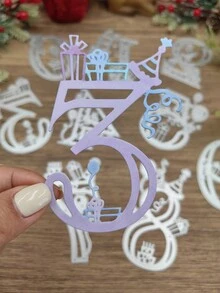 1pc 0-9 Numbers Decorative Scallop Edge Scissors For Diy Scrapbooking Craft - 3 - View 6