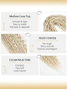 24" 3 In 1 Mixed Double Ended Dreadlock Extensions 15 Strands Handmade Synthetic DE Dreadlock Extensions Sets Hippie Dreadlock Style For Woman
