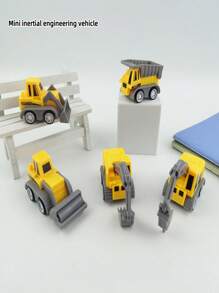 5 件/套慣性迷你工程車輛,包括挖土機、攪拌機、壓路機、鑽孔機和鏟子 - 適合益智遊戲和生日禮物 - 彩色 - 查看 3