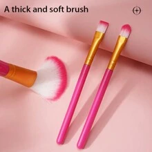 11 st./set Simulatie Model Make-up Speelgoed set Voor meisjes , Met Nep Make-up ( Zonder Kleurstof Of Poeder ) , Inclusief lippen , 3 Make-up borstels , Blush , Tweekleurig Oog make-up , Glitter , , Lotion Fles , Mascara , En A Handtas ; Geschikt Voor Aankleed , Doe alsof En Speel , Verjaardagscadeaus