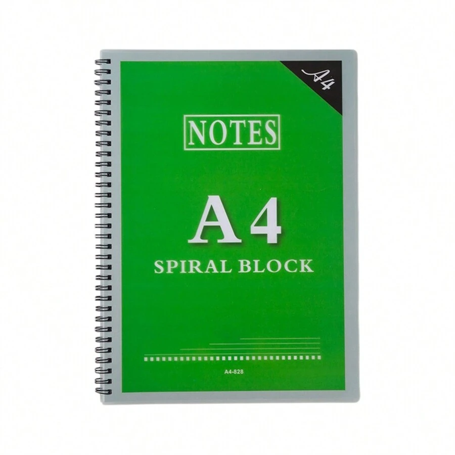A5/A4 Notebook 68 Sheets Plastic Cover Lined Paper Notebook - Green - View 1