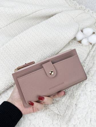 SOUTHLAND&KANGAROO Vintage Fold Over Women Fashion Modern Business Slim Portable Versatile Large Capacity Credit Card Zipper ID Card Cash Storage Business Casual Perfect School College Work Business Commute Teacher's Day Back To School Holiday Office Anniversary For Birthday Gift On Valentine Day Lady Female Women White-Collar Workers College Student Bag School Supplies For School Dorm Room & Back To School Hot Pink For Women Wallet Purse Wallet Long Wallet