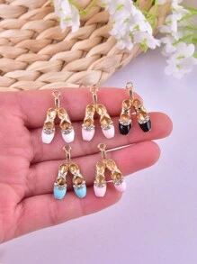 10 Piezas Colgante De Aleación De Zinc En Forma De Zapatillas De Ballet De Moda Para Hacer Joyas Diy