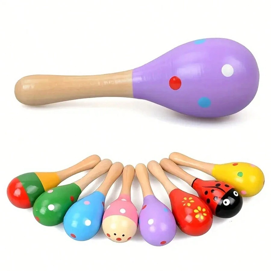 1pc Random Design Sand Hammer Toy For Kids, Early Education Musical Instrument Sand Ball - Multicolor - View 1