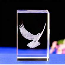 1 件水晶玻璃鴿子雕像,3d 雷射蝕刻水晶鳥裝飾藝術,動物水晶玻璃立方體雕刻雕塑,和平鴿禮物,房間裝飾,家居裝飾 - 白色 - 查看 3