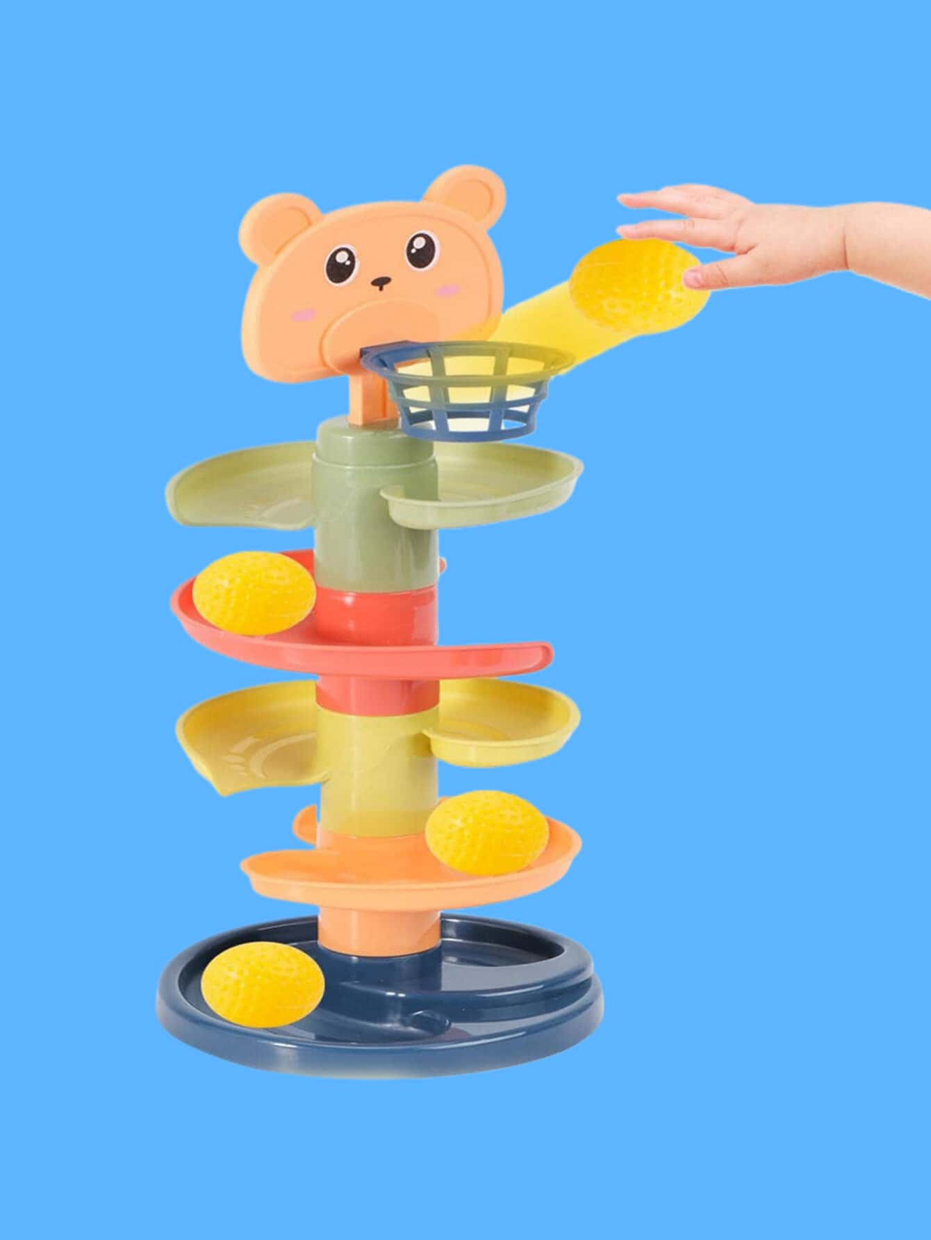 Children's Rotating Basketball Hoop Track Rolling Ball Funny Early