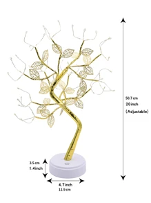 20"金色葉子樹燈,帶72根led銅線串燈,diy人造樹燈,適用於臥室桌面聖誕派對室內裝飾燈(暖白色) - Golden leaves - 查看 7