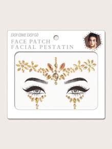 1入組閃閃發光的abs材質臉部寶石,適用於化妝派對和作為女孩的禮物 - 金色 - 查看 1