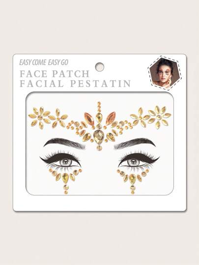 1pc Glittering Face Gem With Abs Material Suitable For Makeup Party And As A Gift For Girls