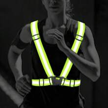DRESBE Reflective Vest Gear Unisex Warning Vests Adjustable Laser Safety Band For Night Running Cycling Jogging Walking - màu xanh lá - Xem 2