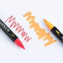 A Set Of 12-Color Acrylic Double-Headed Color Pen Line Drawing Brush Painting Album DIY Ceramic Painting Children Watercolor Painting - Multicolor - View 6