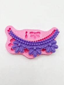 1入組矽膠製寶石造型花卉模具,可用於做翻糖、巧克力、黏土,diy烘焙蛋糕 - 粉色 - 查看 2