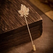 1個商務風蜜蜂和小楓葉裝飾胸針,適合男女日常佩戴 - 楓葉金黃色 - 查看 14