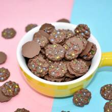 圓形仿巧克力多彩餅乾造型diy Decoden手機殼樹脂吊飾微型食物玩具批量材料 - 彩色 - 查看 1