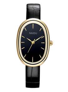 1pc Women's Retro Minimalist Style Bar Scale Quartz Leather Belt Watch, Suitable For Daily Decoration