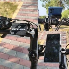 鋁合金自行車手機支架騎行手機架智能電動自行車手機支架電動車支架 - 黑色 - 查看 9