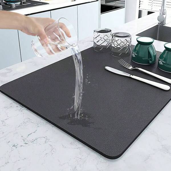 Wasserabsorbierendes Kaffeepad Für Kaffeemaschine Und Wasserhahn, Badezimmer-spritzschutz-pad, Waschbecken-abflussmatte Mit Wasserdichter Basis
